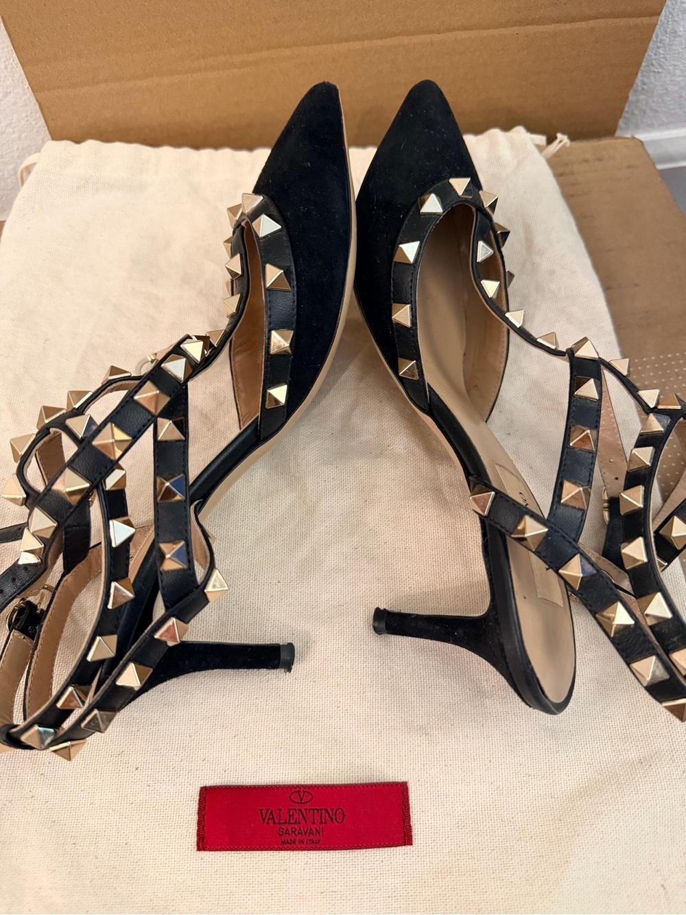 Valentino rockstud 65mm heels in suede black - Picture 2 of 4